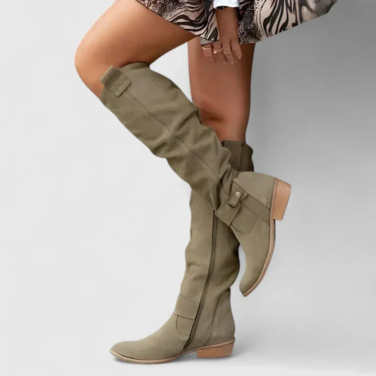 Kalynda | Olive Green Knee-High Orthopedic Boots