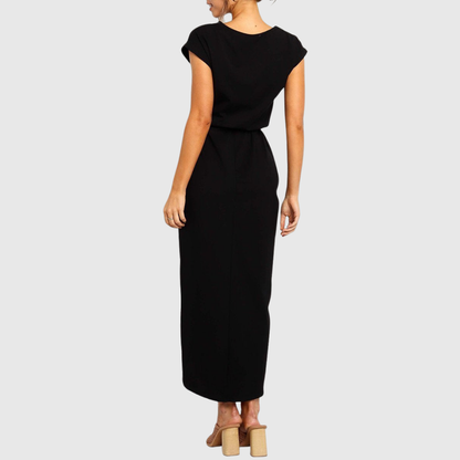 Calantha | Elegant Grey Casual Midi Dress