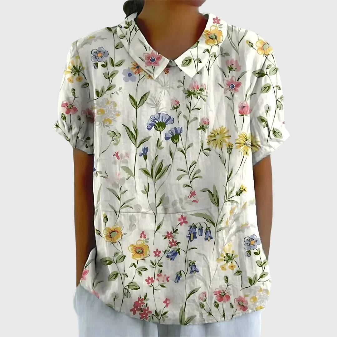 Alethea | Sage Green Floral Blouse