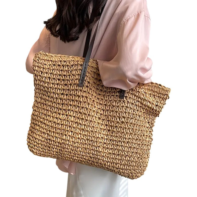 Calista | Women’s Spacious Woven Straw Beach Tote Bag
