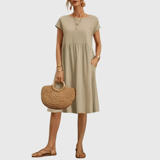 Calista | Elegant Beige Spring Dress