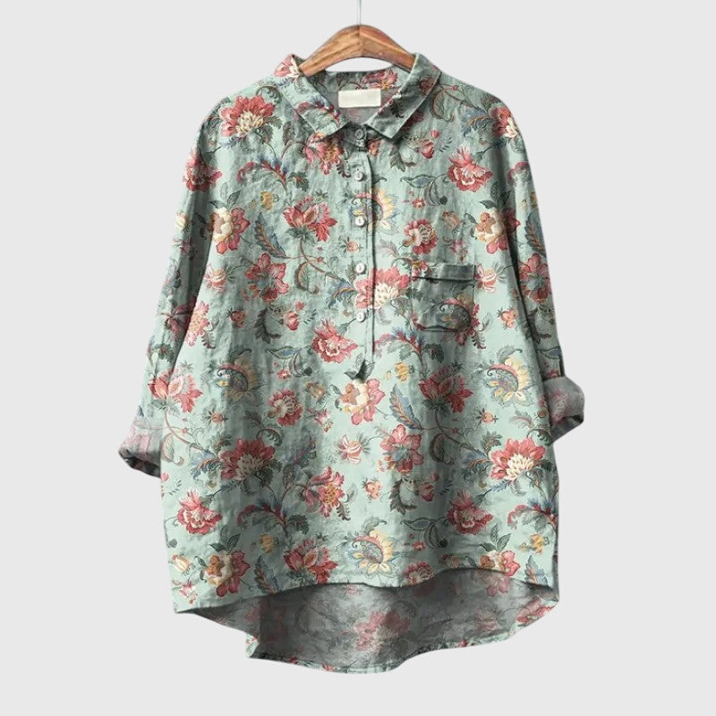 Astrid | Vibrant Floral Silk Blouse