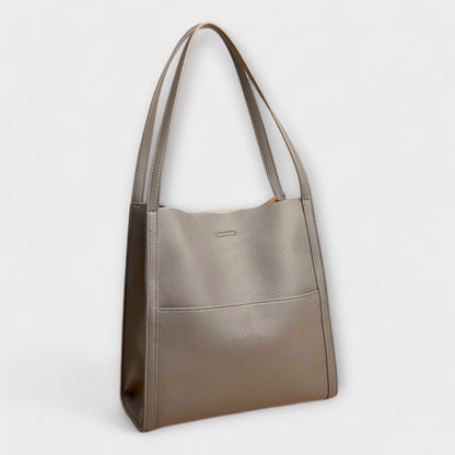 Calista | Rich Red Leather Structured Tote Handbag