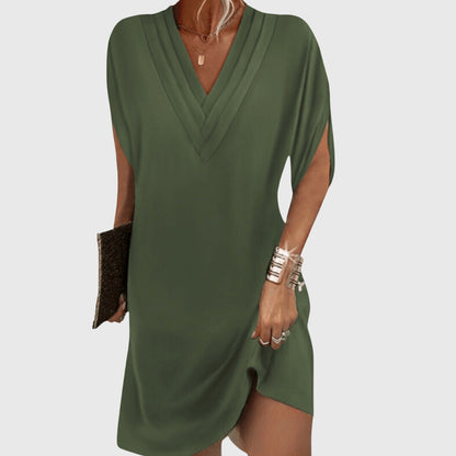 Calista | Elegant Black Tummy-Hiding Mini Dress