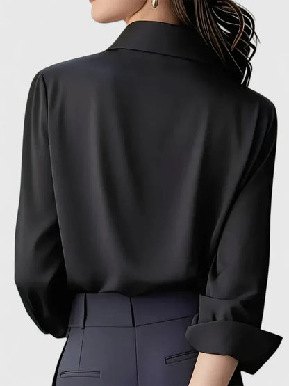 Calantha | Silk Elegant Top in White