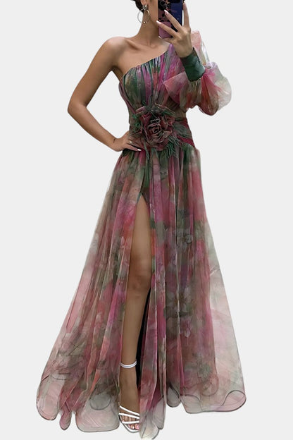 Calantha | Elegant Maxi Dress in Tie-Dye Silk