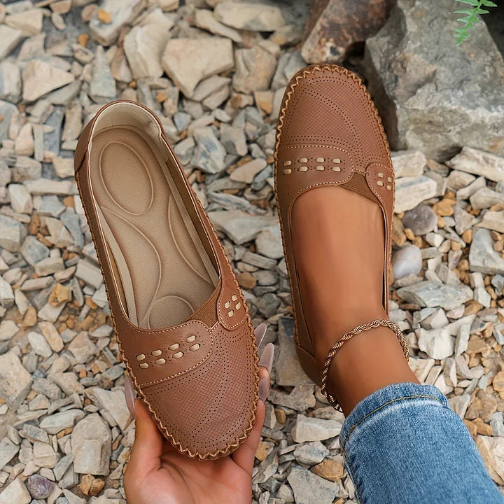 Adriana | Beige Women Stylish Orthopedic Casual Slip-On Shoes