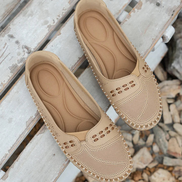 Adriana | Beige Women Stylish Orthopedic Casual Slip-On Shoes