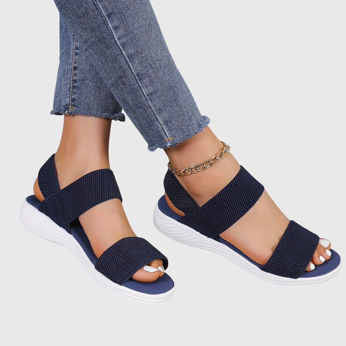 Calista | Black Strappy Orthopedic Sandals