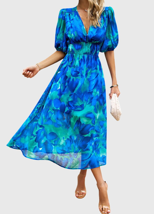 Astrid | Elegant Floral Midi Dress
