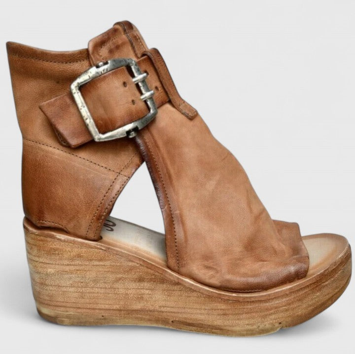 Aria | Tan Suede Orthopedic Wedge Sandals