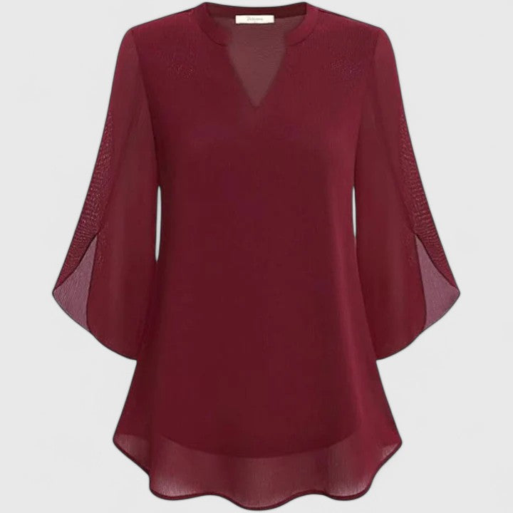 Astrid | Black Sophisticated Blouse with Flared Sleeves