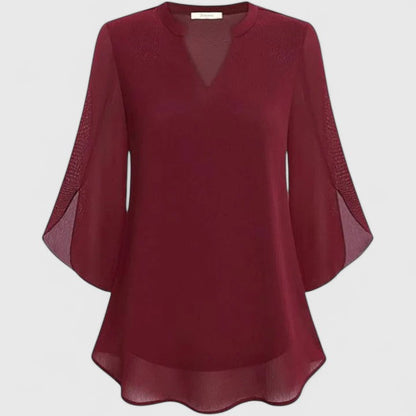 Astrid | Black Sophisticated Blouse with Flared Sleeves