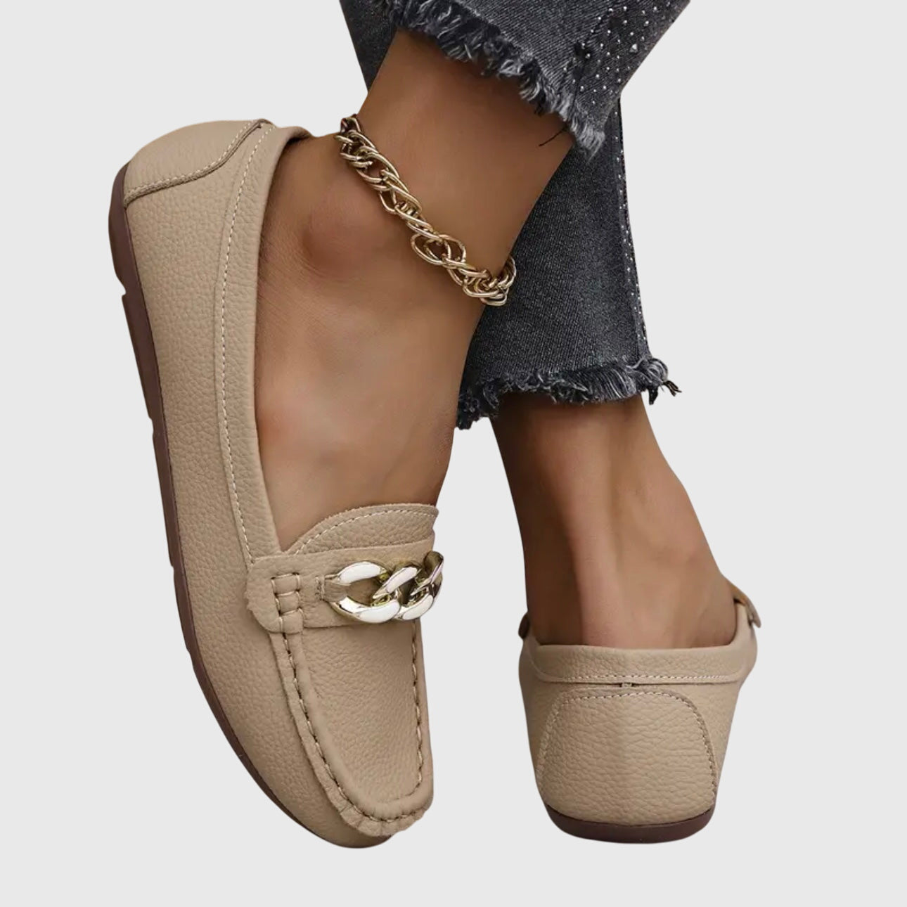 Alethea | White Leather Orthopedic Loafers