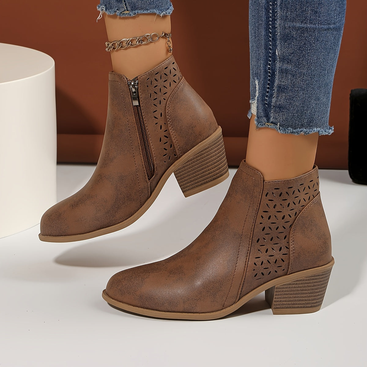 Kaid | Black Cutout Orthopedic Boots