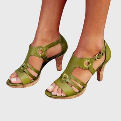 Aurelia | Brown Strappy Orthopedic Heels