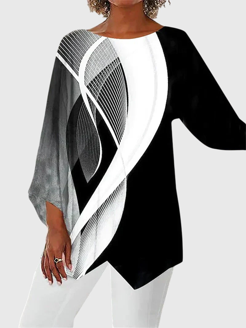 Calista | Black Elegant Asymmetrical Butterfly Top with Glitter