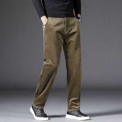 Beckett | Slim Fit Black Medium Waist Corduroy