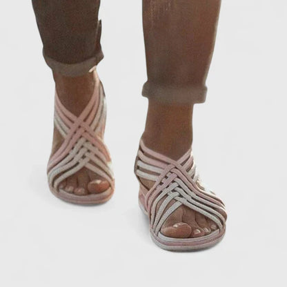 Calista | Elegant White & Blue Orthopedic Sandals