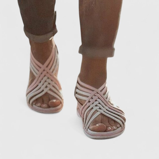 Calantha | Beige Strappy Orthopedic Sandals