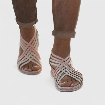 Calantha | Beige Strappy Orthopedic Sandals