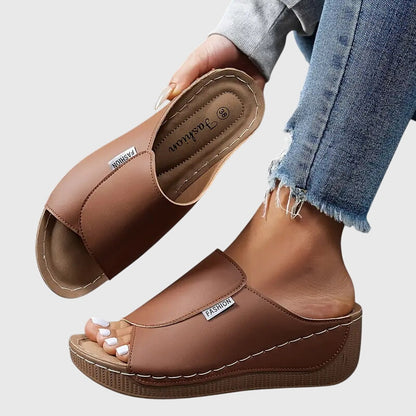 Burgundy Wide Strap Stylish Orthopedic Sandals