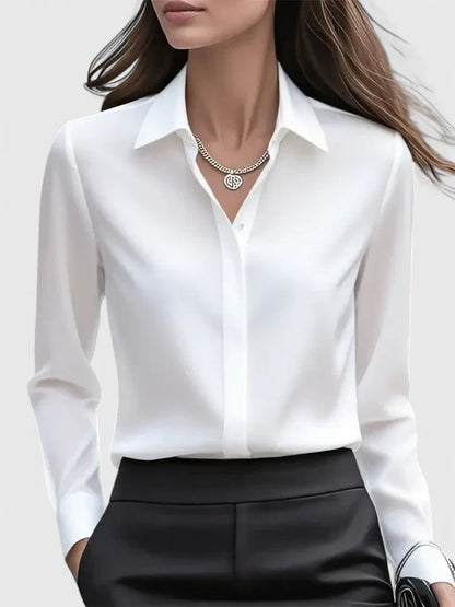 Calantha | Silk Elegant Top in White