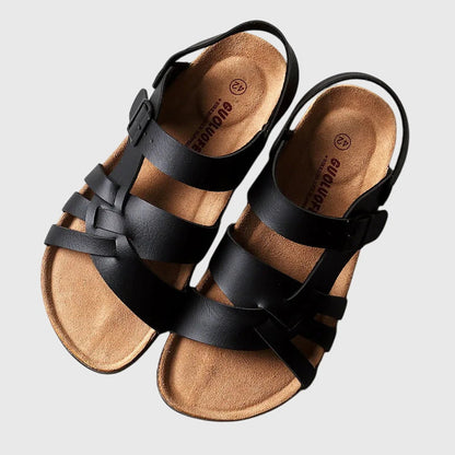 Astrid | Elegant Two-Tone Cozy Orthopedic Sandals