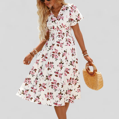 Calanthe | Elegant Floral Summer Midi Dress
