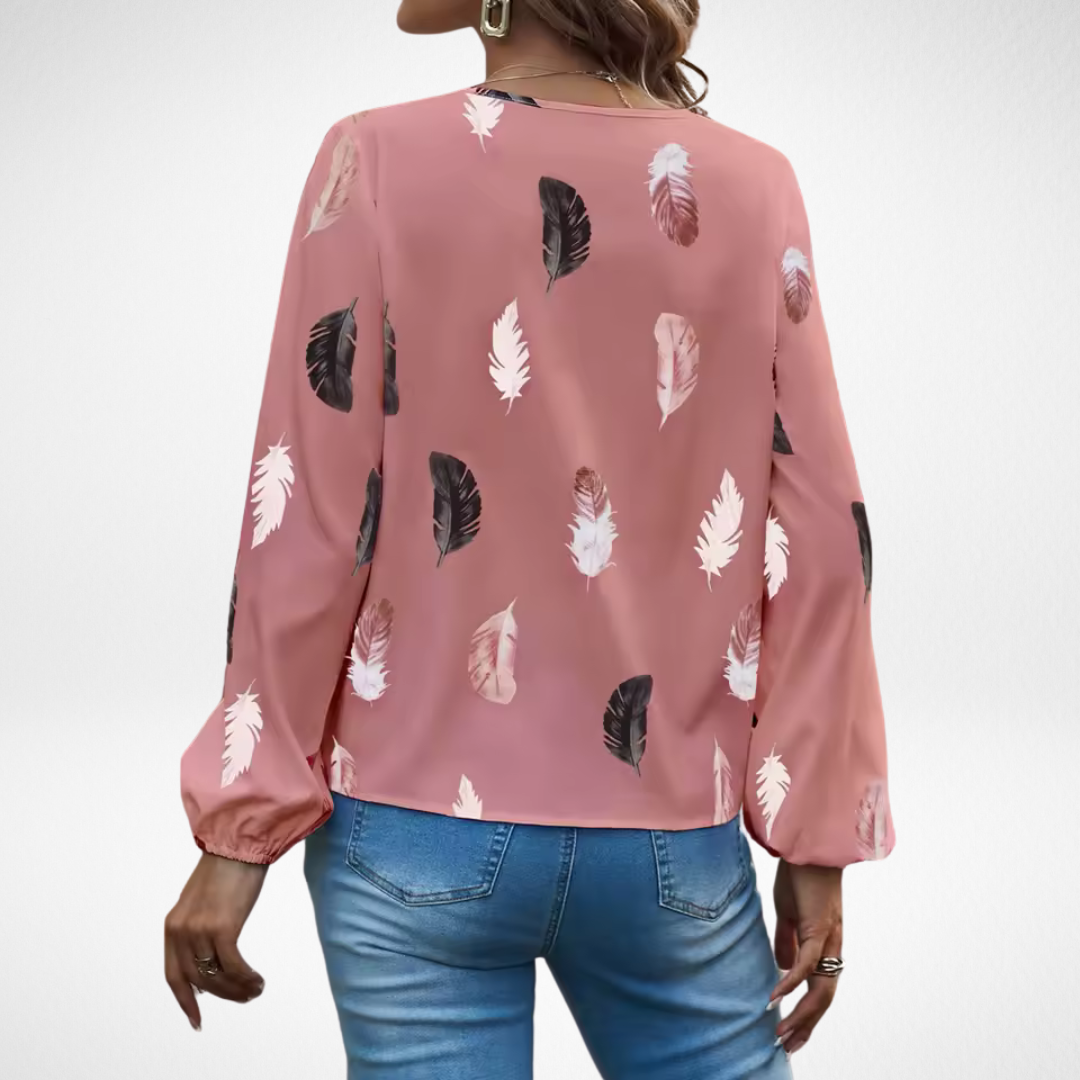 Astrid | Blush Feather Confidence Fit Blouse