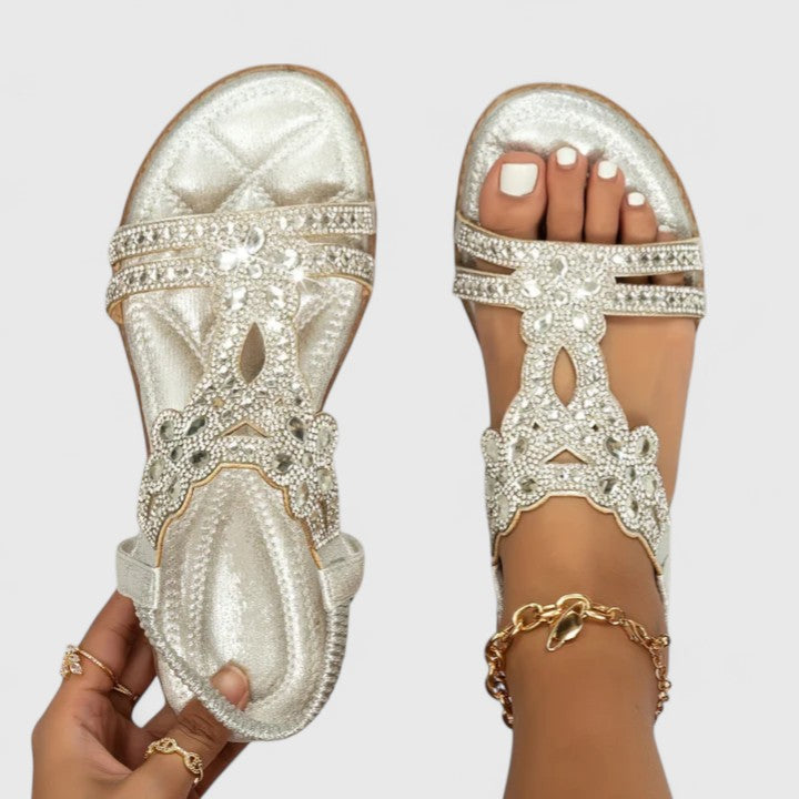 Calanthe | Turquoise Embellished Orthopedic Sandals