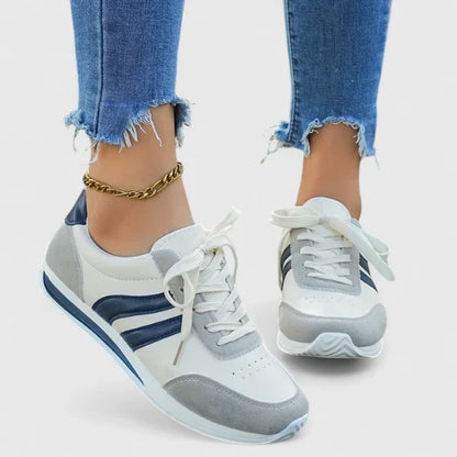 Calantha | White Navy Blue Orthopedic Shoes