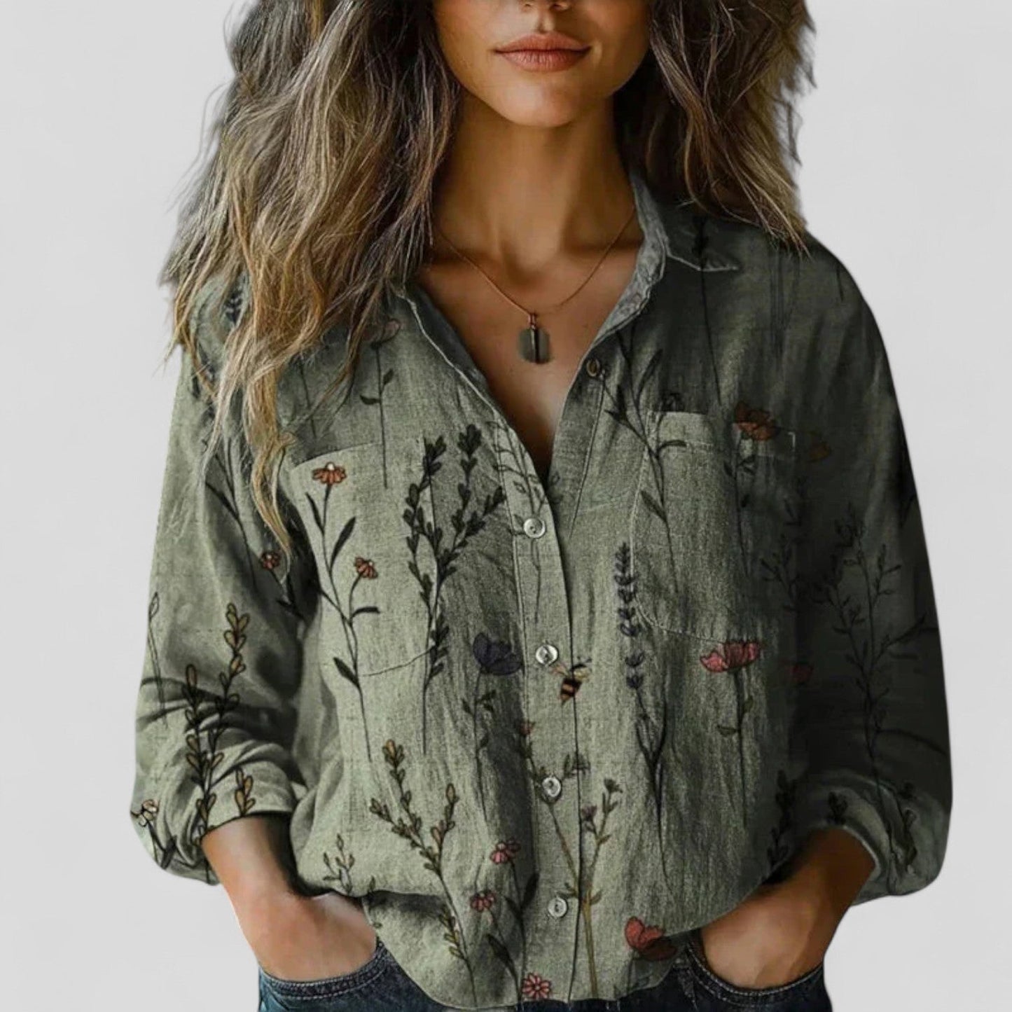 Calantha | Vibrant Floral Comfortable Blouse Shirt