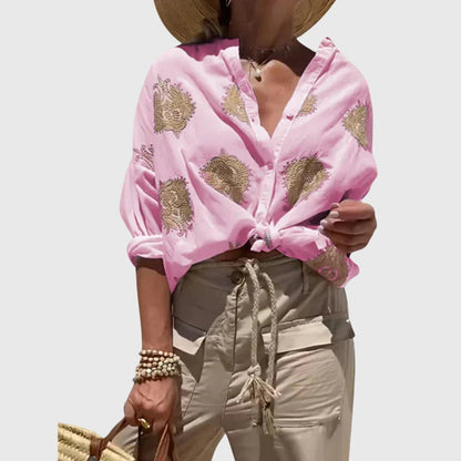 Adriana | Beige Embroidered Light And Chic Blouse