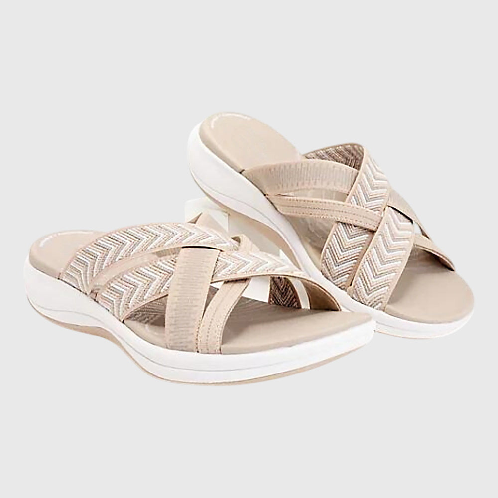 Astrid | Beige Strappy Orthopedic Sandals