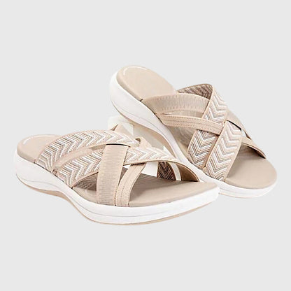 Astrid | Beige Strappy Orthopedic Sandals