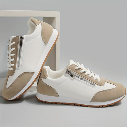 Calista | Luxury Tan & White Bellezza Sneakers
