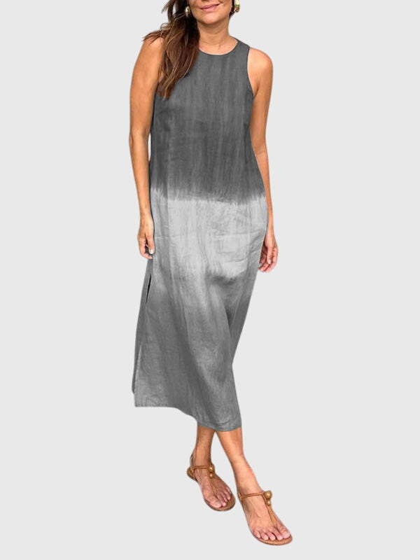 Calista | Elegant Ombre Linen Stylish Print Dress