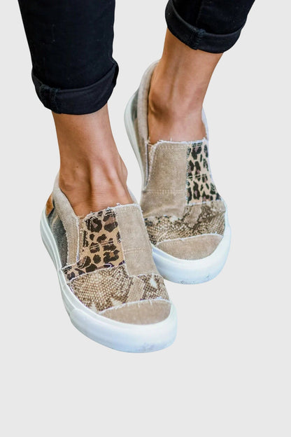 Calantha | Tan Animal Print Pain-Relief Slip-On Shoes