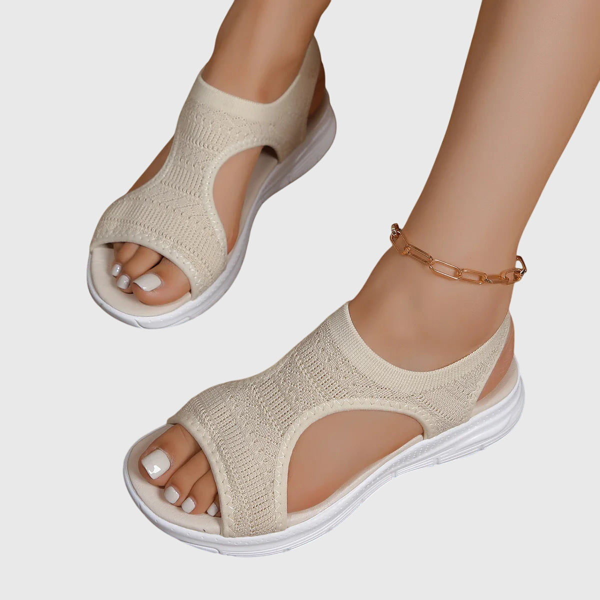 Calista | Brown Crochet Orthopedic Sandals