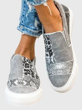 Calantha | Tan Animal Print Pain-Relief Slip-On Shoes