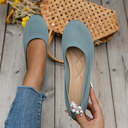 Calista | Beige Knit Anti-Slip Breathable Shoes