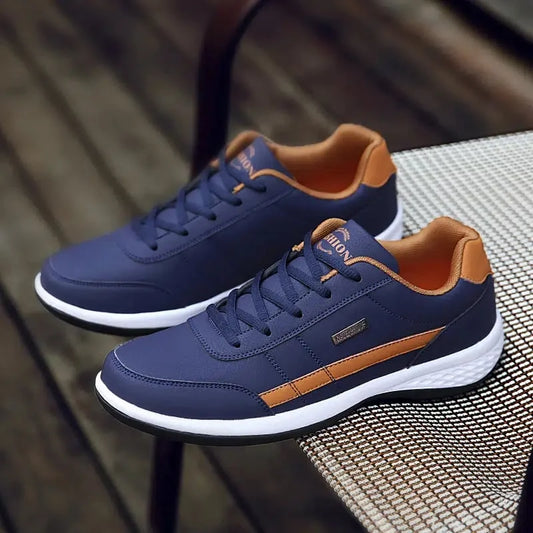 Asher | Men's Lace Up Navy Blue Casual Street Sneakers