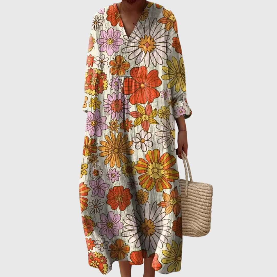 Astrid | Vibrant Patchwork Geometric Dress