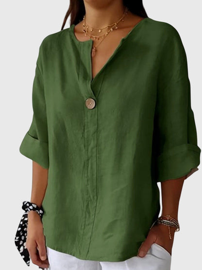Astrid | Elegant Linen Chic Comfort Blouse