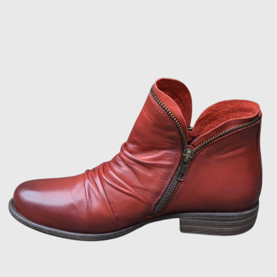 Adeline | Black Leather Orthopedic Women's Shoes