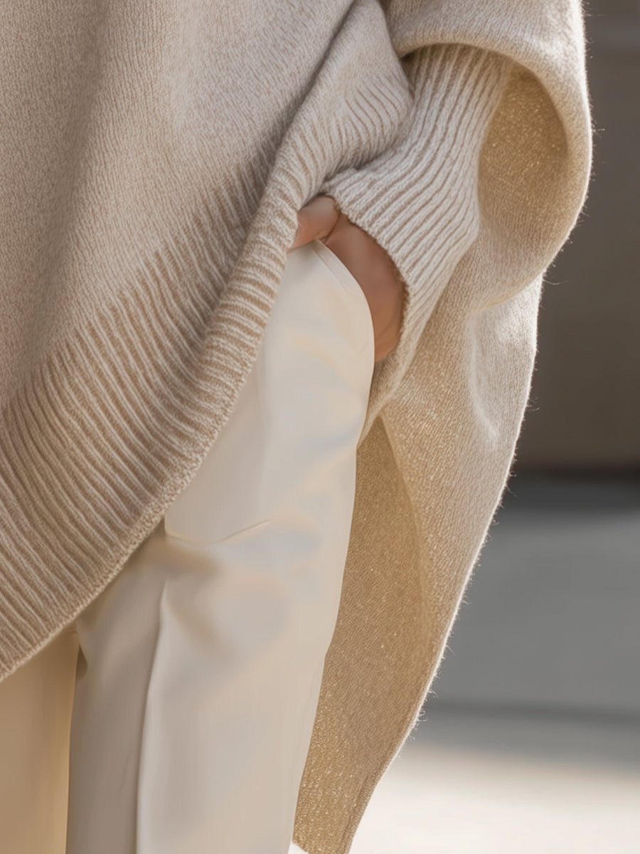 Adriana | Cream Dropped-Shoulder Sophisticated Sweater