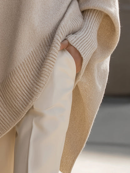 Adriana | Cream Dropped-Shoulder Sophisticated Sweater
