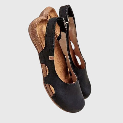 Caeli | Grey Leather Orthopedic Sandals