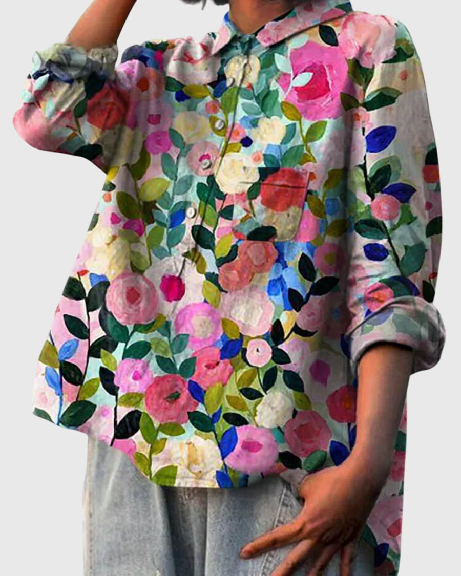 Calista | Floral Print Blouse in Vibrant Hues